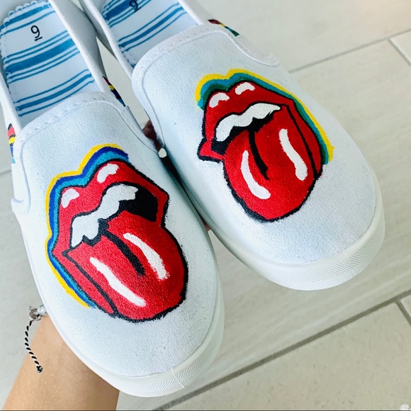 Hand painted tongue slip ons - Picture 7 of 7